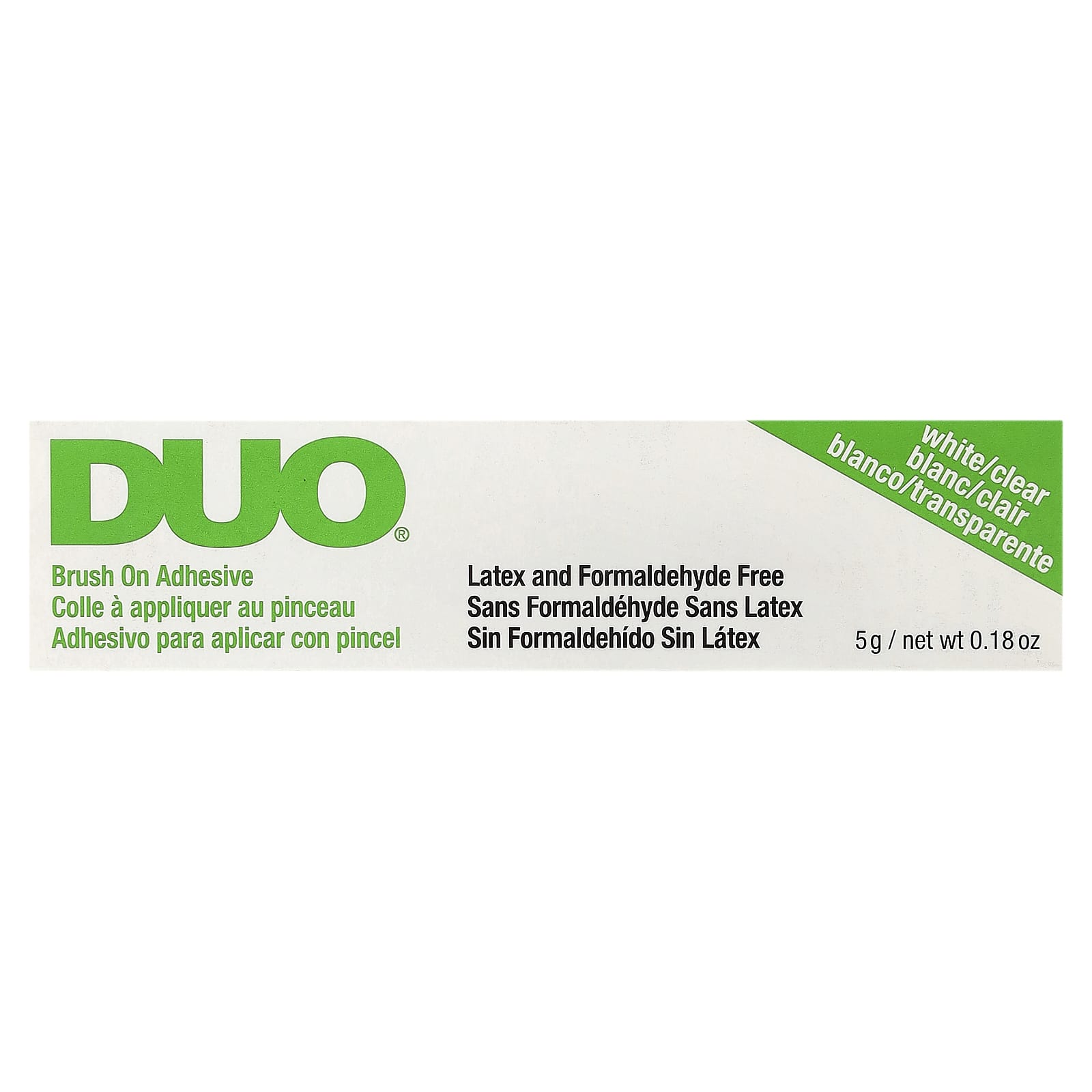 DUO Brush-On Adhesive Striplash, White/Clear, 0.18 oz (5g) - Long-Lasting Lash Hold - Image 2
