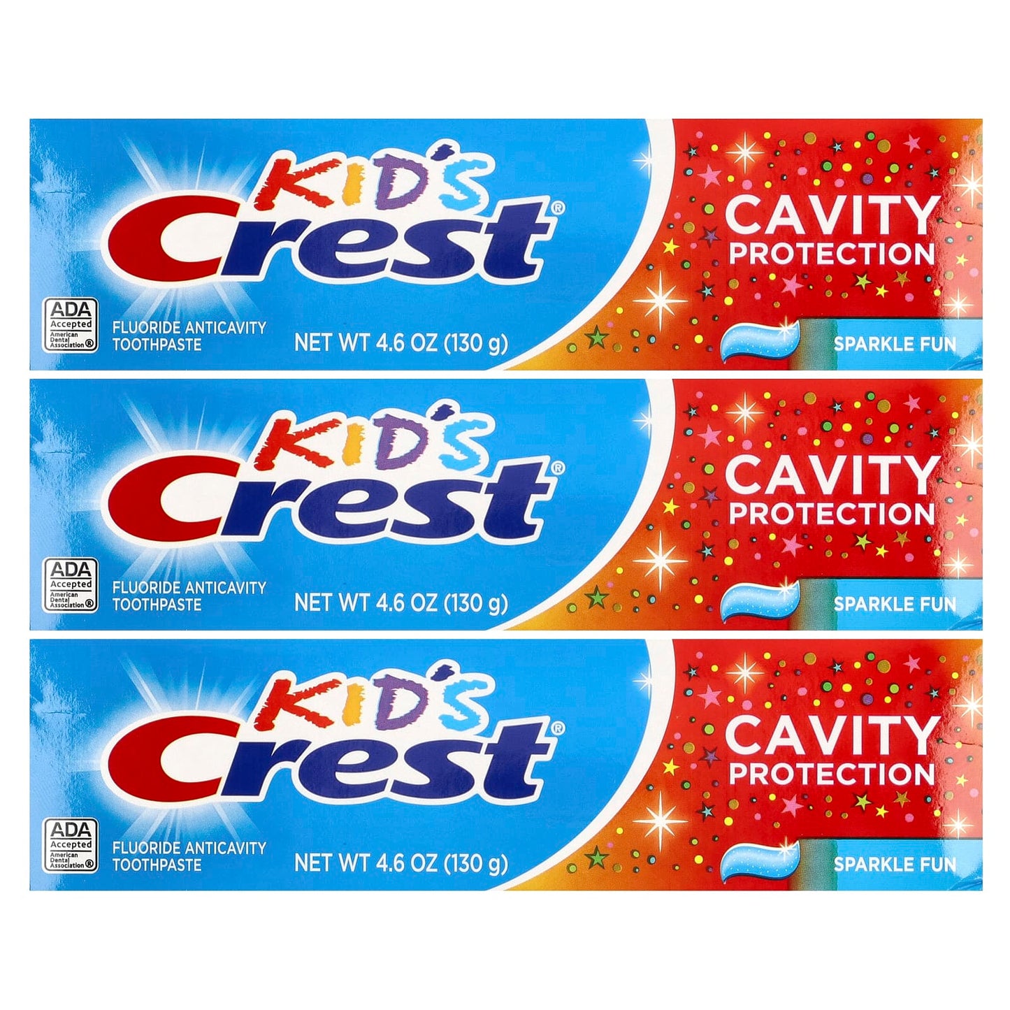 Crest Kids Cavity Protection Toothpaste 3-Pack, Sparkling Fun, 4.6 oz Each - Image 2