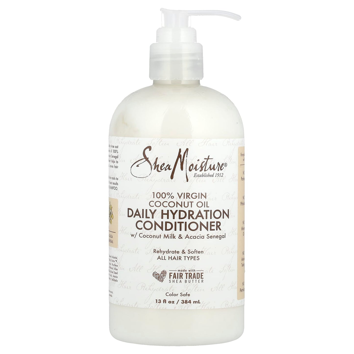 SheaMoisture, 100% Virgin Coconut Oil, Daily Hydration Conditioner, All Hair Types, 13 fl oz (384 ml) - Image 1