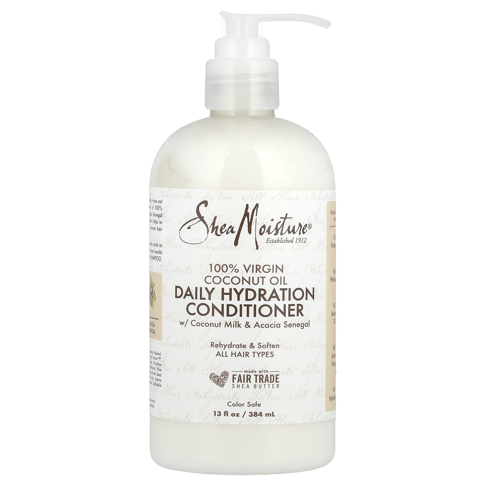 SheaMoisture, 100% Virgin Coconut Oil, Daily Hydration Conditioner, All Hair Types, 13 fl oz (384 ml) - Image 1