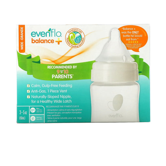 Evenflo Balance+ Bottles for Babies | Wide, Slow Flow, BPA Free - Image 1