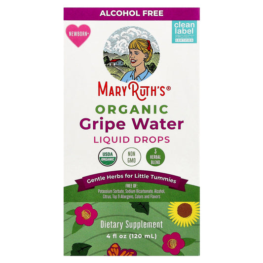 MaryRuth's, Organic Gripe Water Liquid Drops, Newborn+, 4 fl oz (120 ml) - Image 1