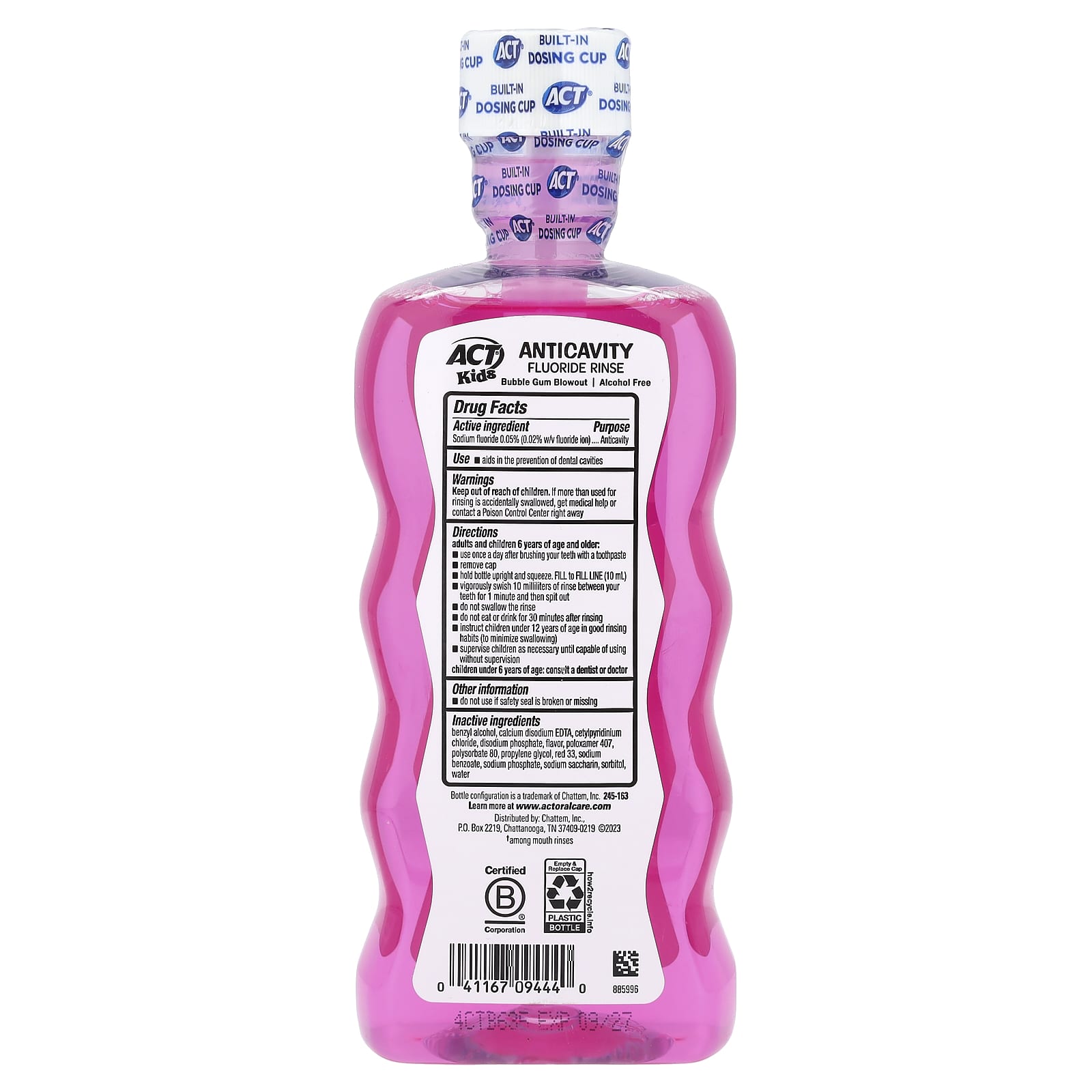 Act Bubble Gum Blowout, Anticavity Kid's Rinse, Sugar & Alcohol Free, 16.9 oz - Image 2