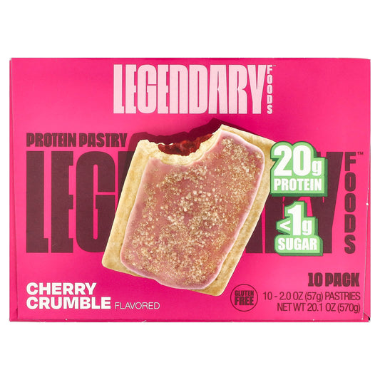 Legendary Foods, Protein Pastry, Cherry Crumble , 10 Pack, 2 oz (57 g) Each - Image 1