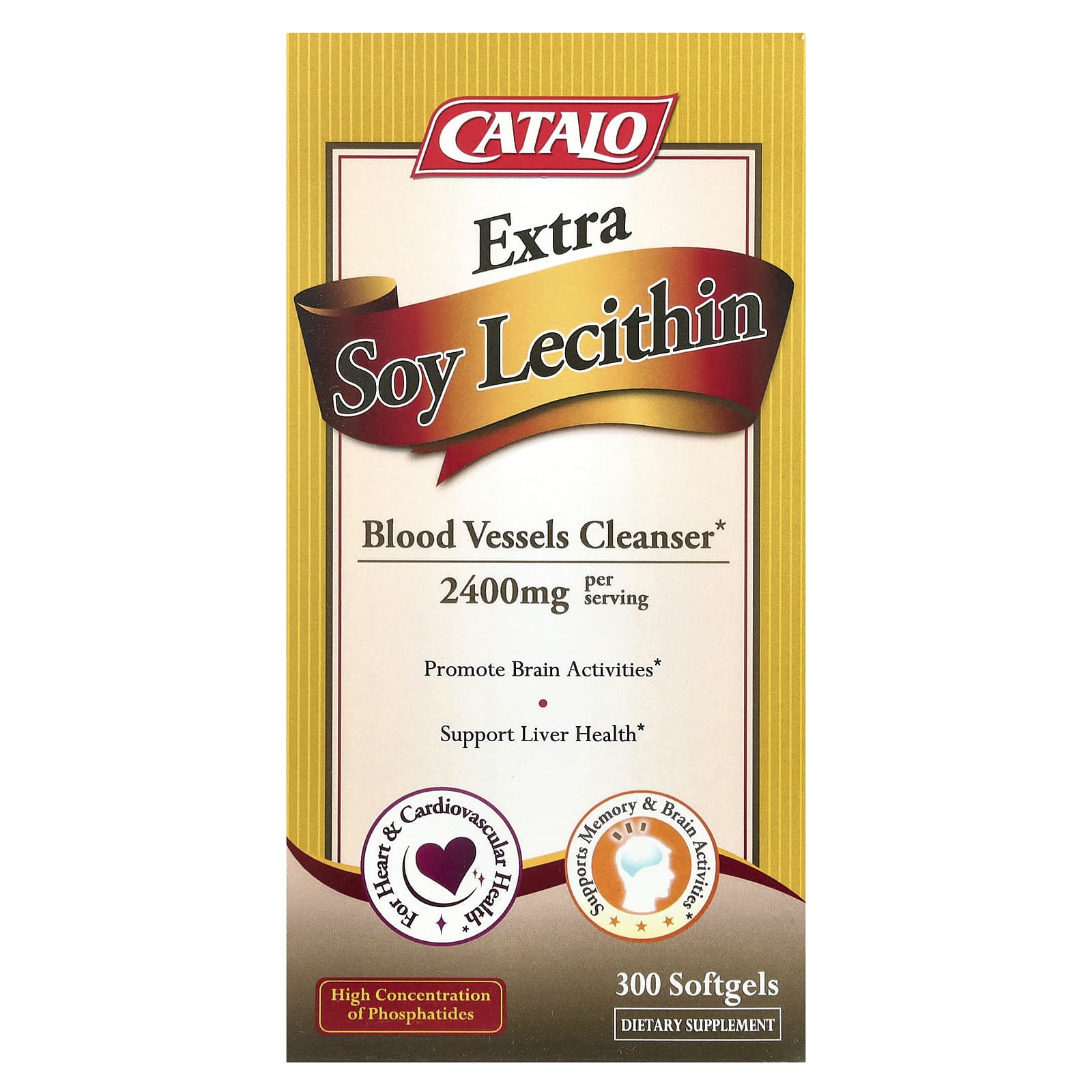 CATALO, Extra Soy Lecithin, 300 Softgels, (1,200 mg per Softgel)