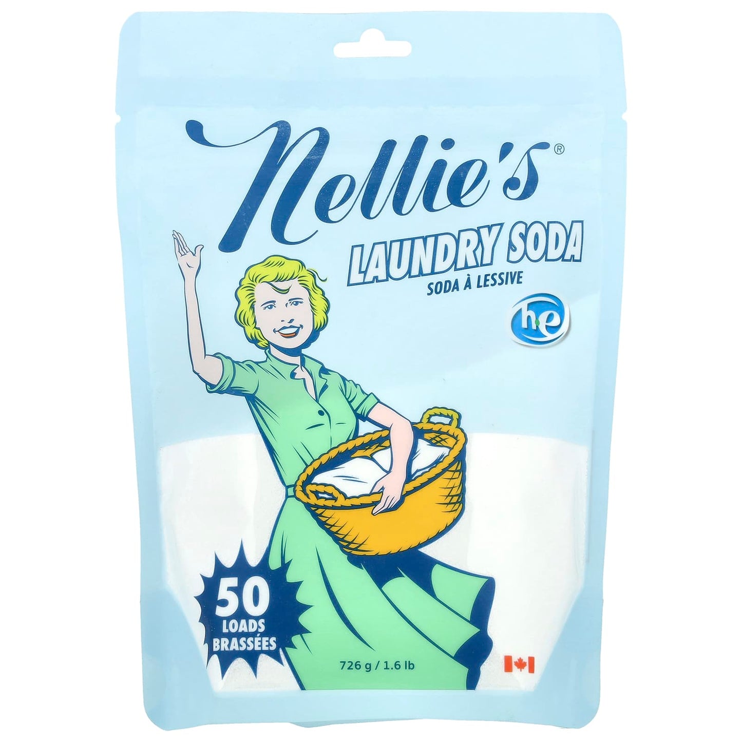 Nellie's, Laundry Soda, Fragrance Free, 50 Loads, 1.6 lb (726 g) - Image 1
