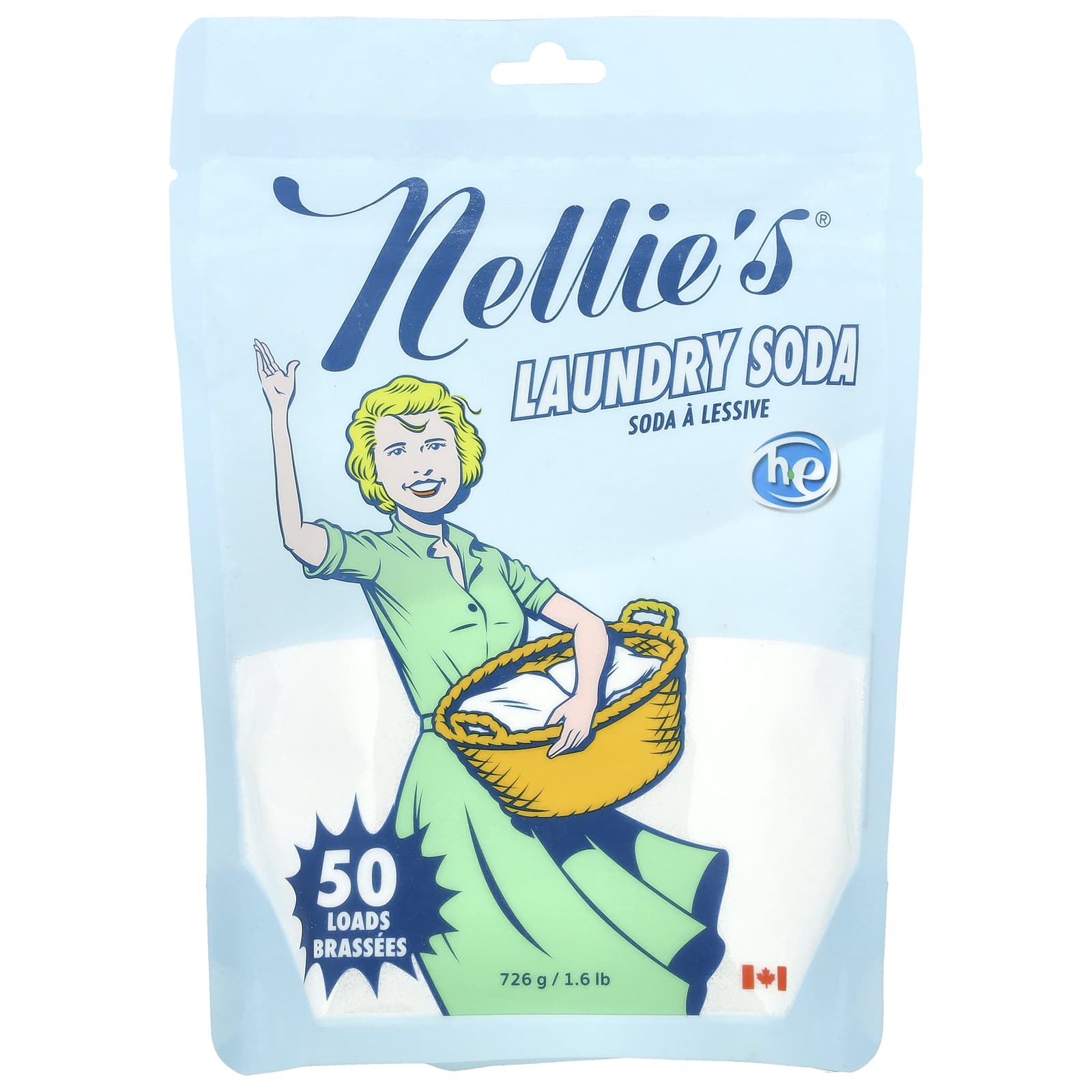 Nellie's, Laundry Soda, Fragrance Free, 50 Loads, 1.6 lb (726 g) - Image 1