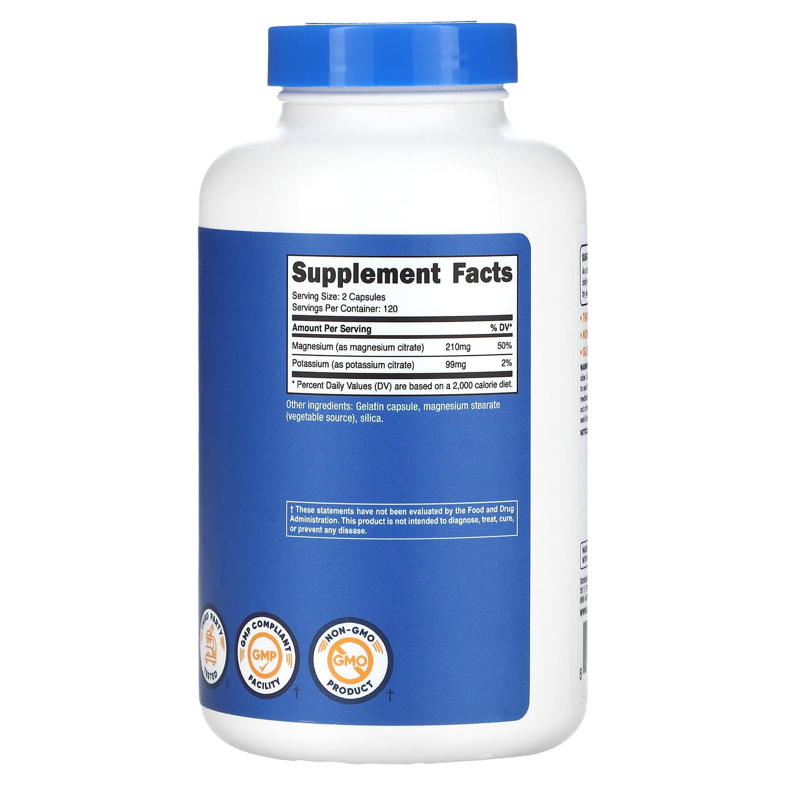 Nutricost, Potassium + Magnesium, 240 Capsules - Image 2
