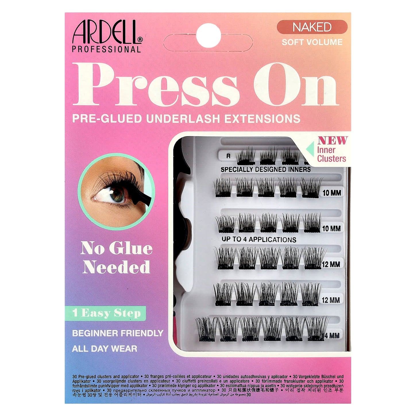 Ardell Pre-Glued Underlash Extensions - Soft Volume, 30 Clusters & Applicator - Image 1