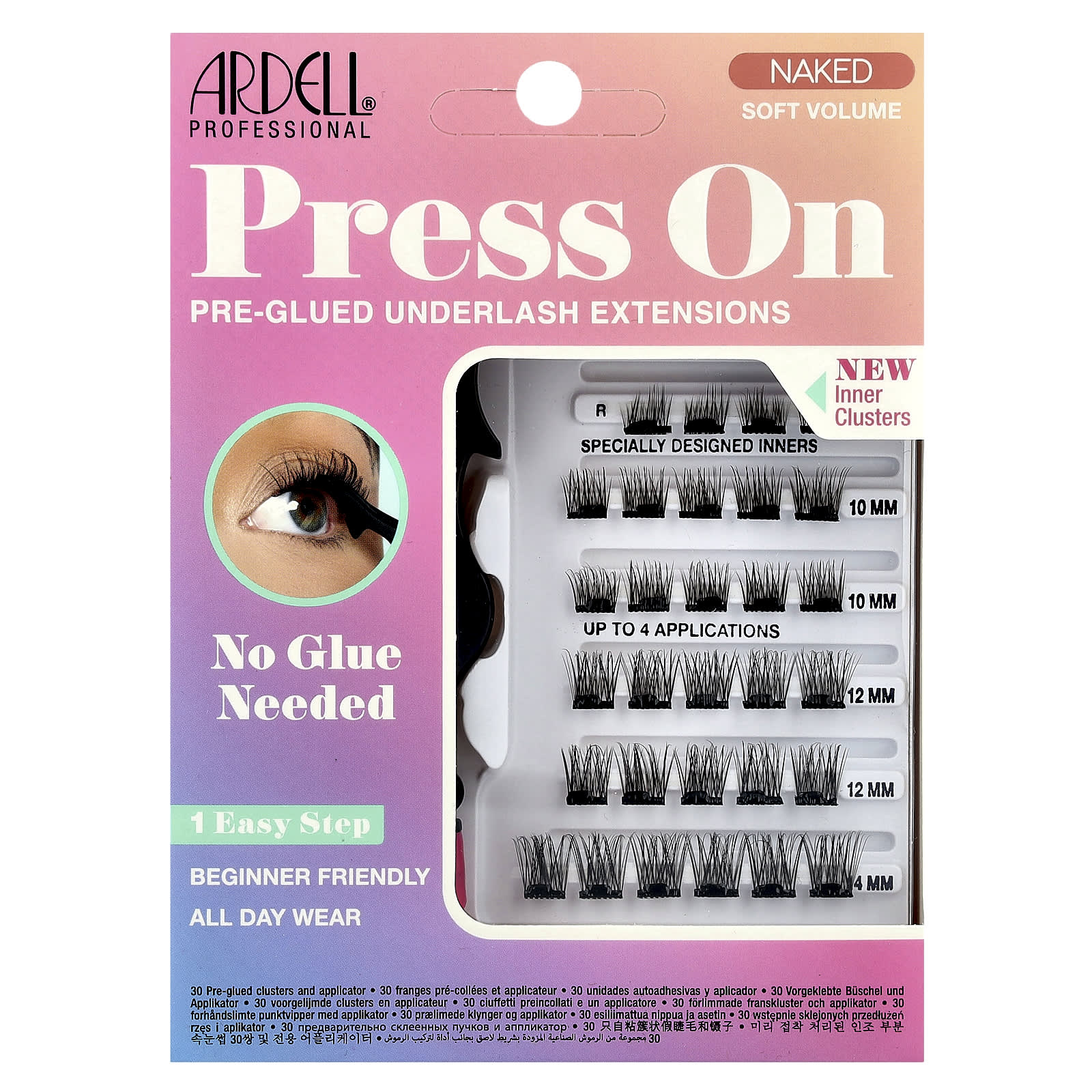 Ardell Pre-Glued Underlash Extensions - Soft Volume, 30 Clusters & Applicator - Image 1