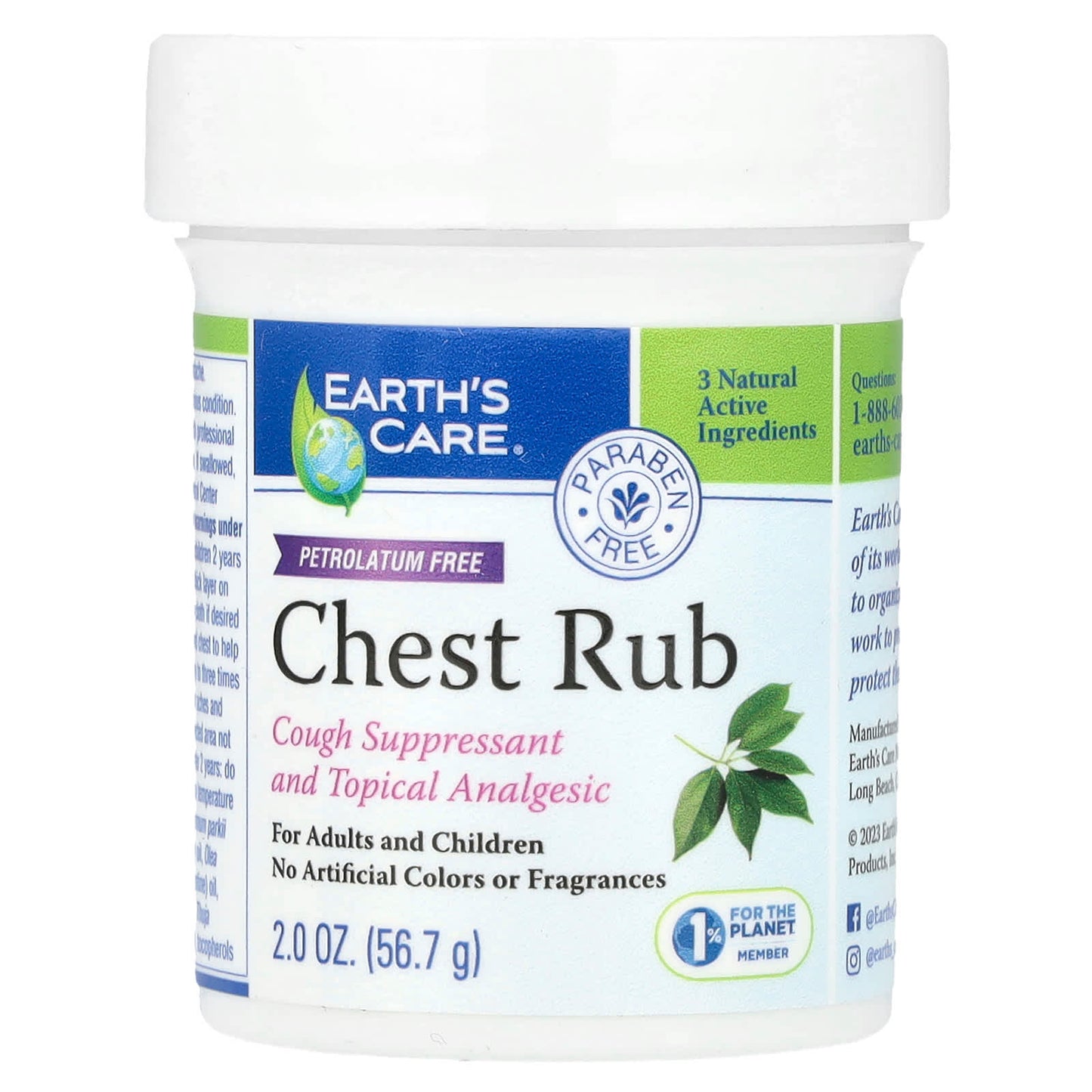 Earth's Care Chest Rub for Cough Relief and Pain - Image 1