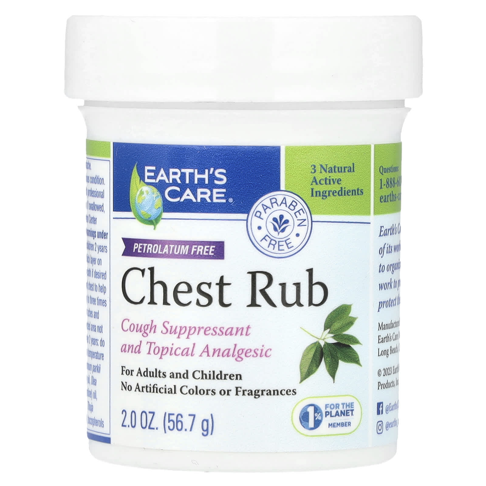 Earth's Care Chest Rub for Cough Relief and Pain - Image 1