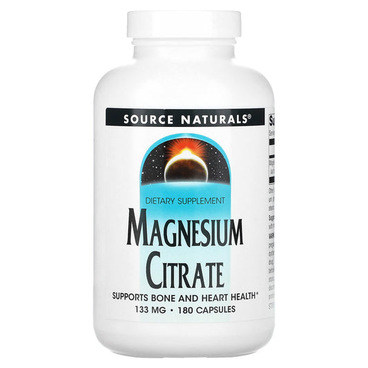 Source Naturals, Magnesium Citrate, 133 mg, 180 Capsules - Image 1