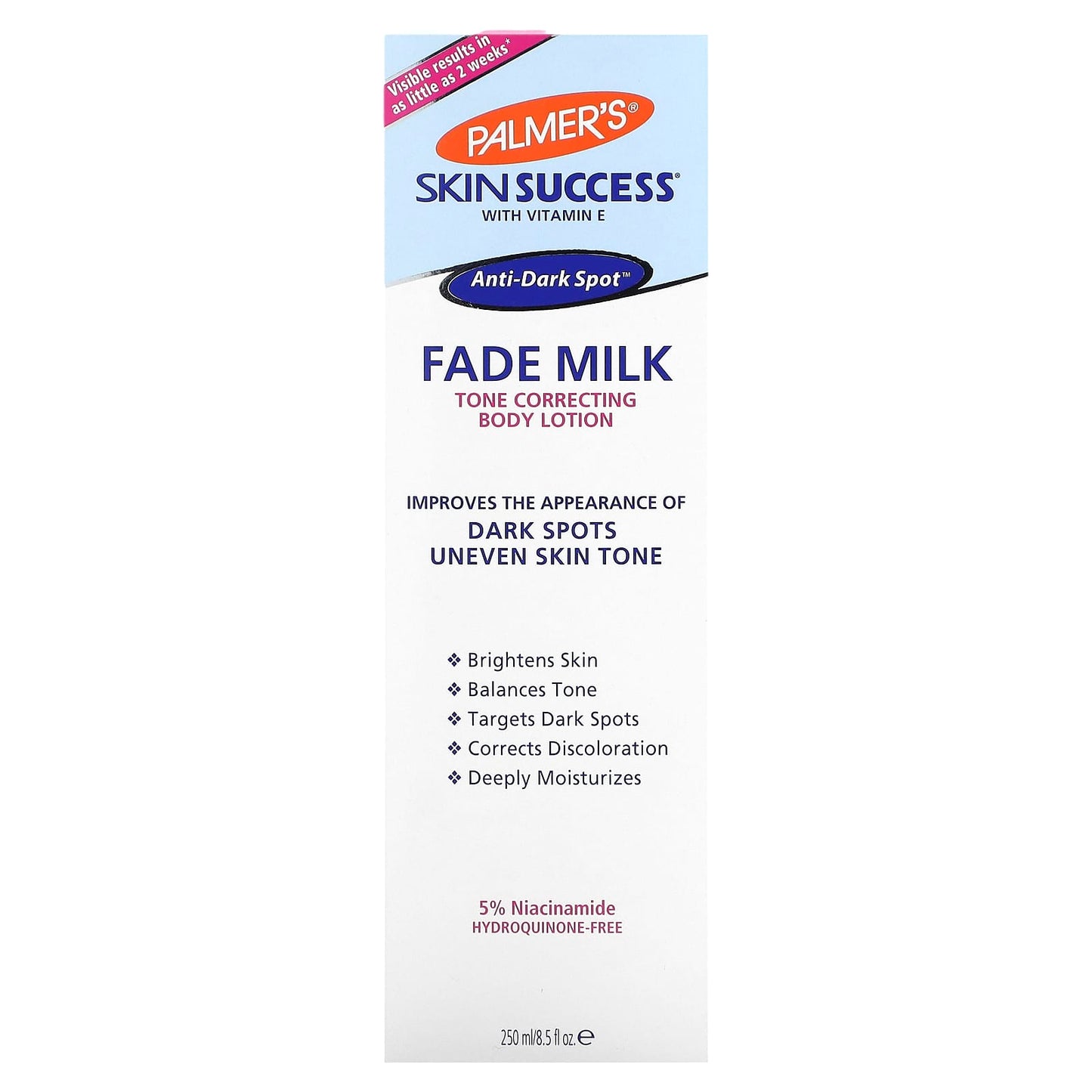 Palmer's, Skin Success® with Vitamin E, Fade Milk, Tone Correcting Body Lotion, 8.5 fl oz (250 ml) - Image 2
