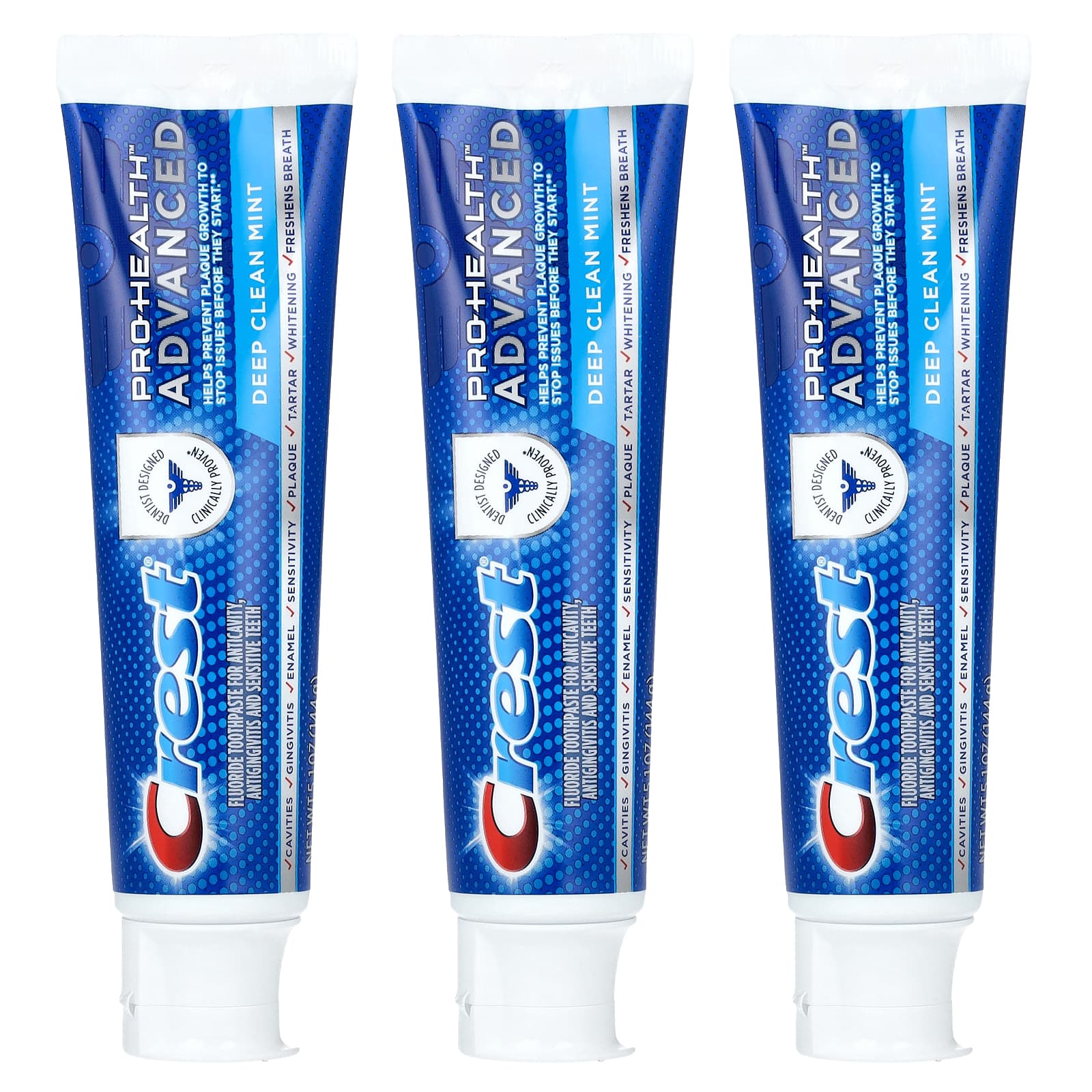 Crest Pro-Health Advanced Deep Clean Mint Toothpaste, 3 Pack, 5.1 Oz - Image 1