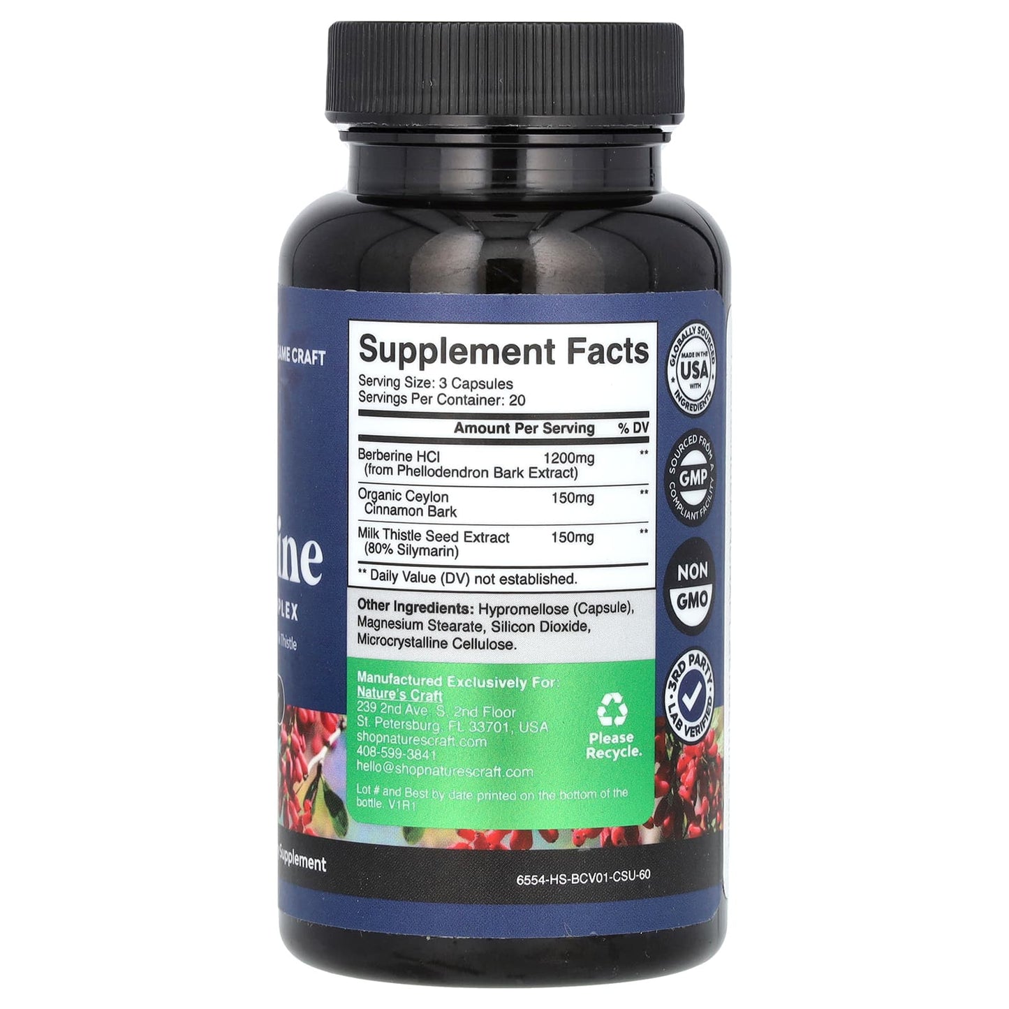 Nature's Craft, Berberine, 60 Capsules - Image 2