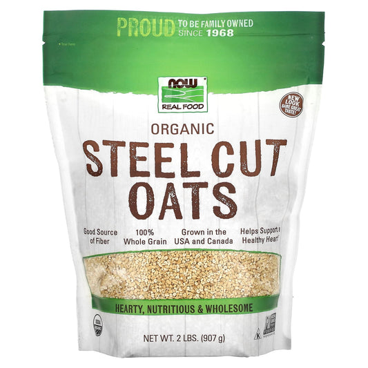 NOW Foods, Real Food, Organic Steel Cut Oats, 2 lbs (907 g) - Image 1