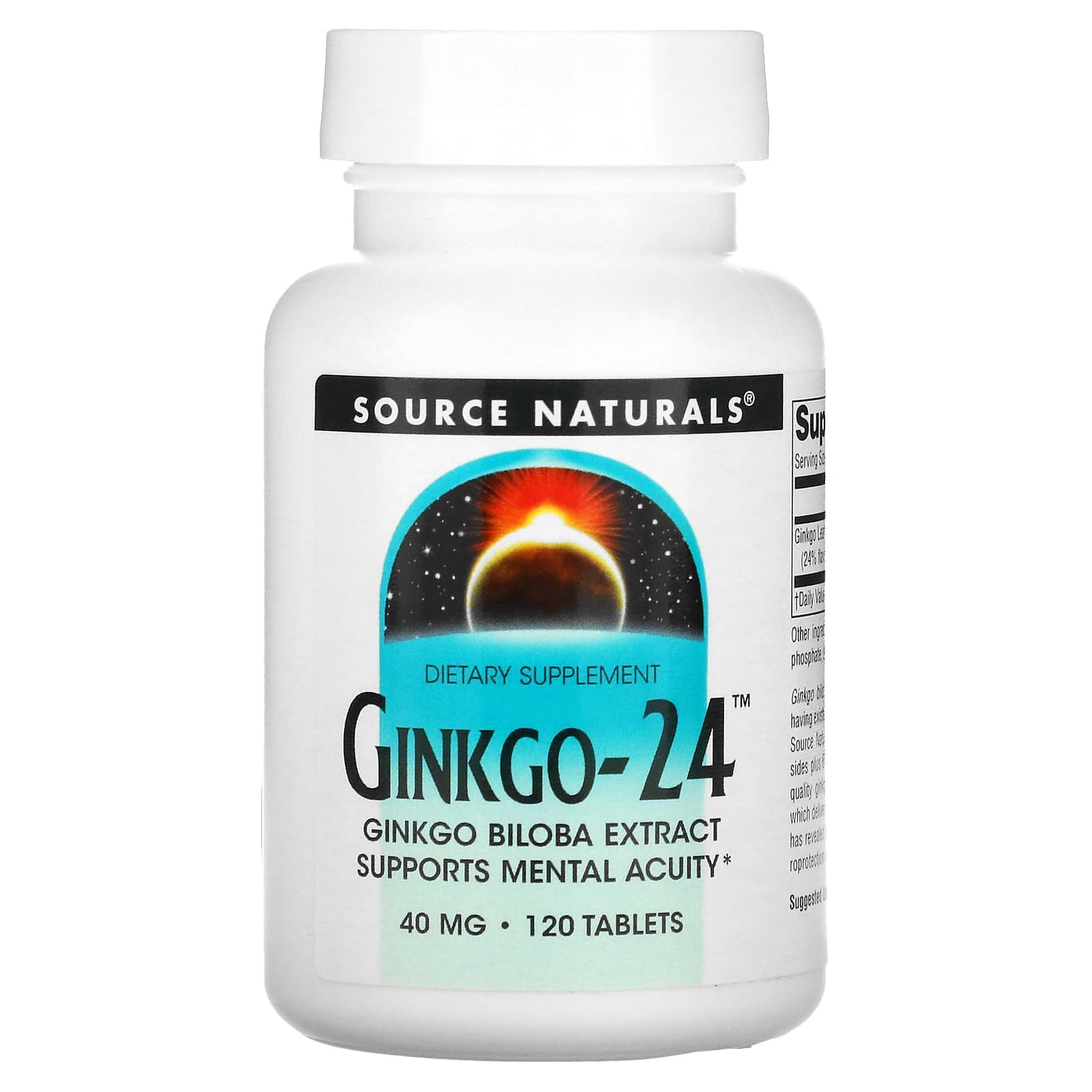 Source Naturals, Ginkgo-24, 40 mg, 120 Tablets - Image 1