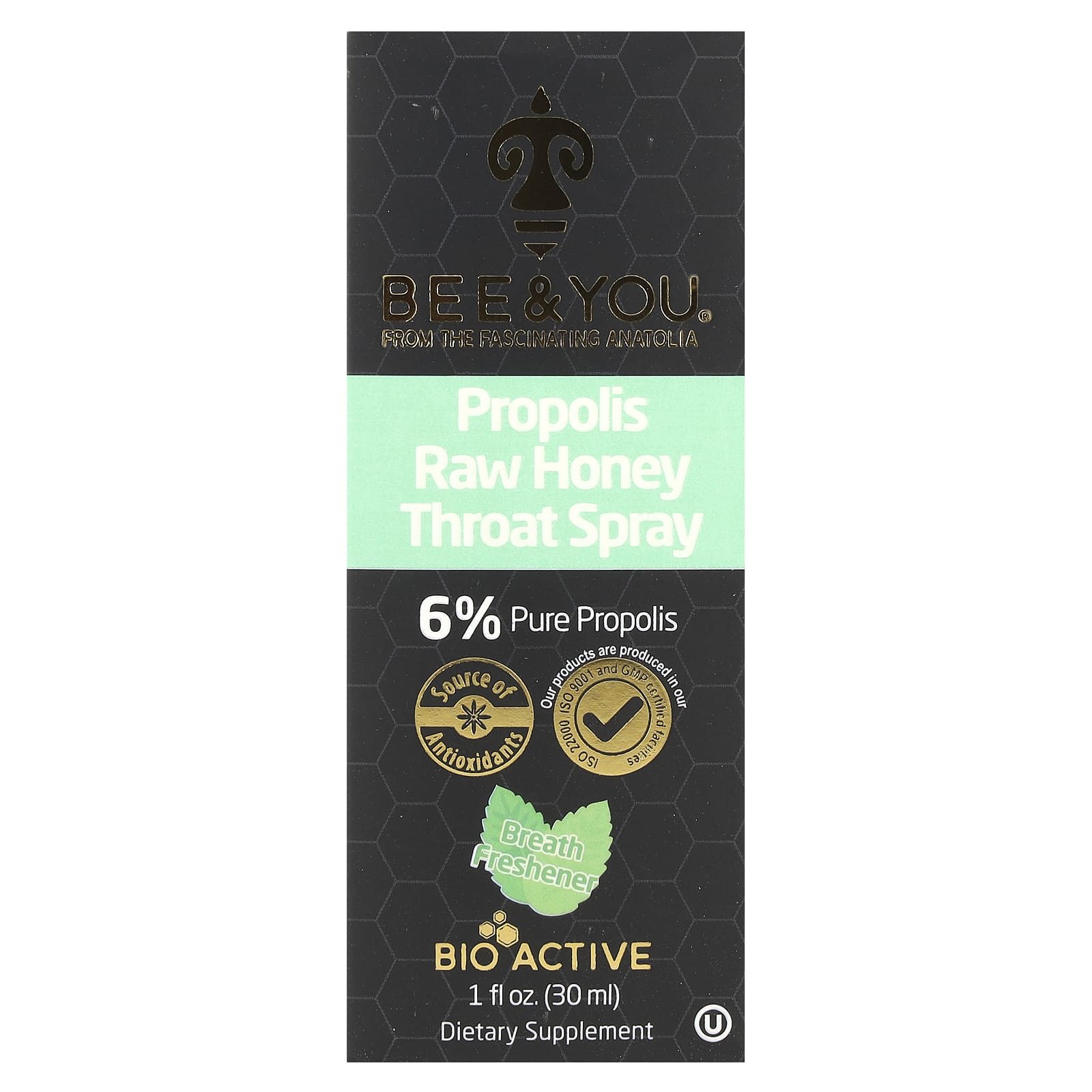 Bee&You, Propolis Raw Honey Throat Spray , 1 fl oz (30 ml)