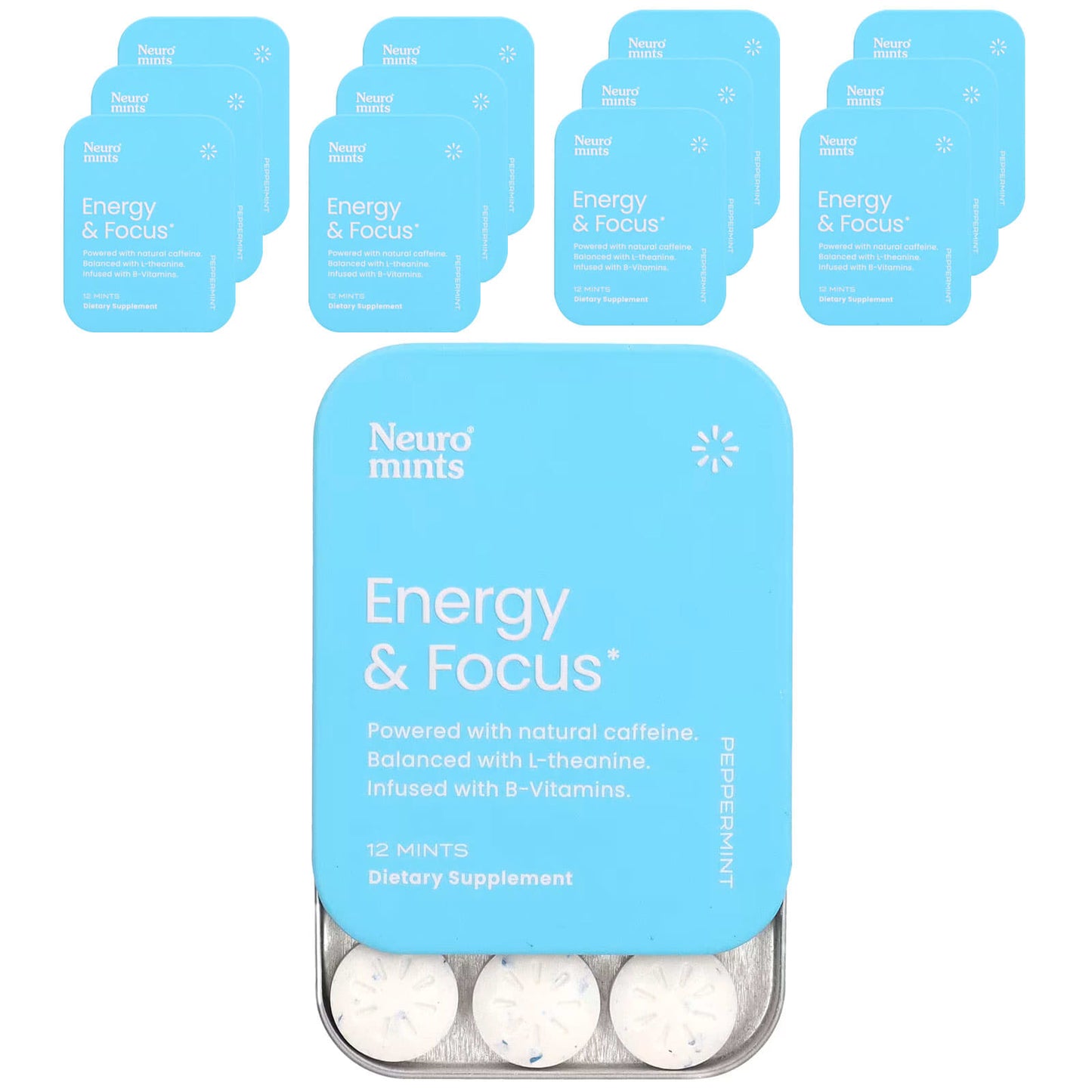 NeuroGum, NeuroMints, Energy & Focus, Peppermint, 12 Packs, 12 Pieces Each - Image 1