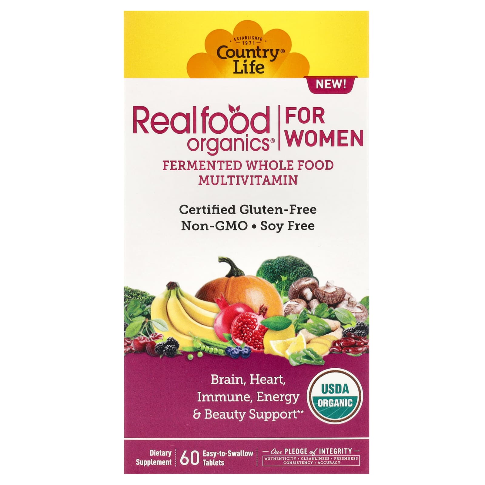 Country Life Women's Fermented Multivitamin, 60 Tablets - Image 1