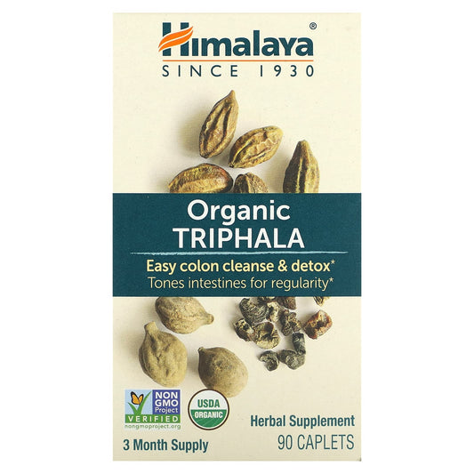 Himalaya Organic Triphala for Digestive Health - 90 Caplets - Image 1