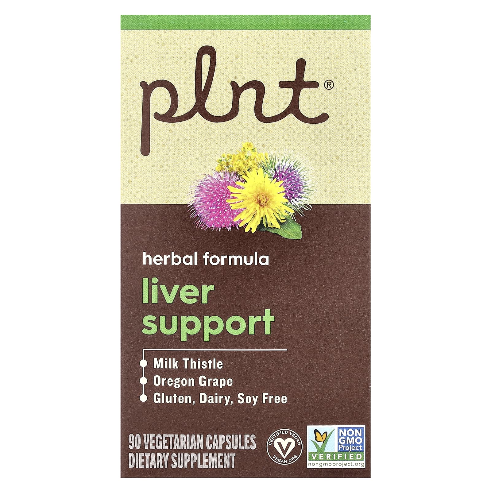 Plnt, Liver Support, 90 Vegetarian Capsules - Image 1