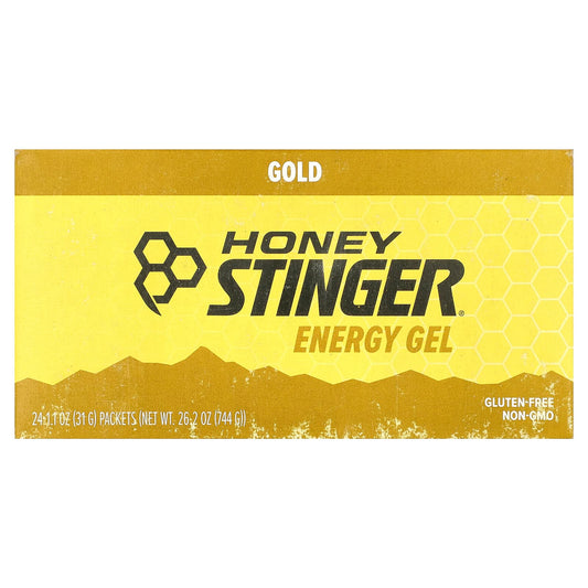 Gold Energy Gel, Honey Stinger, Gluten Free, 24 Packets, 1.1 oz - Image 1
