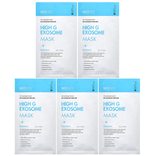 Neogen, High G Exosome Beauty Mask, Brightening, 5 Pack, 1.37 oz (39 g) Each - Image 1