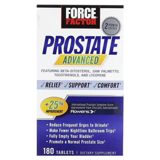 Force Factor Prostate Advanced, 180 Tablets, Prostate Health Supplement - Image 1