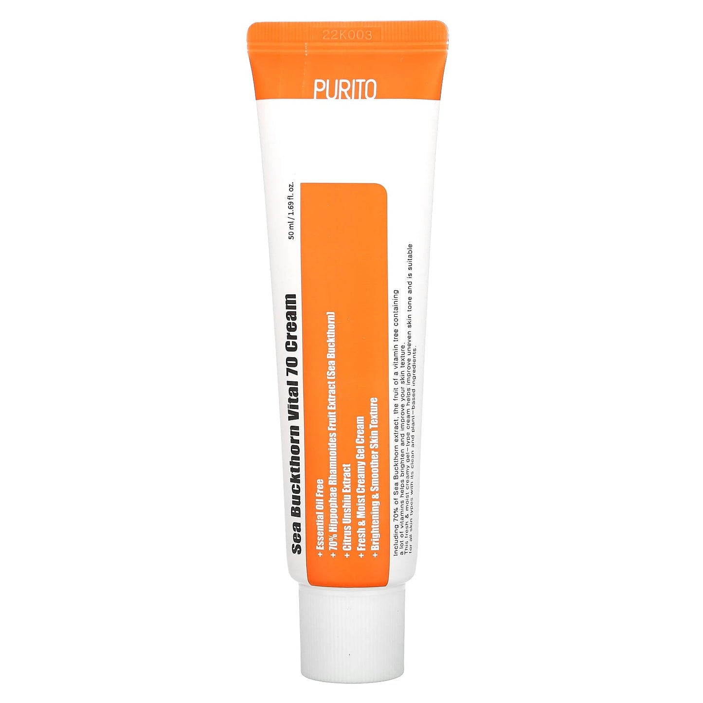 Purito, Sea Buckthorn Vital 70 Cream, 1.69 fl oz (50 ml) - Image 1