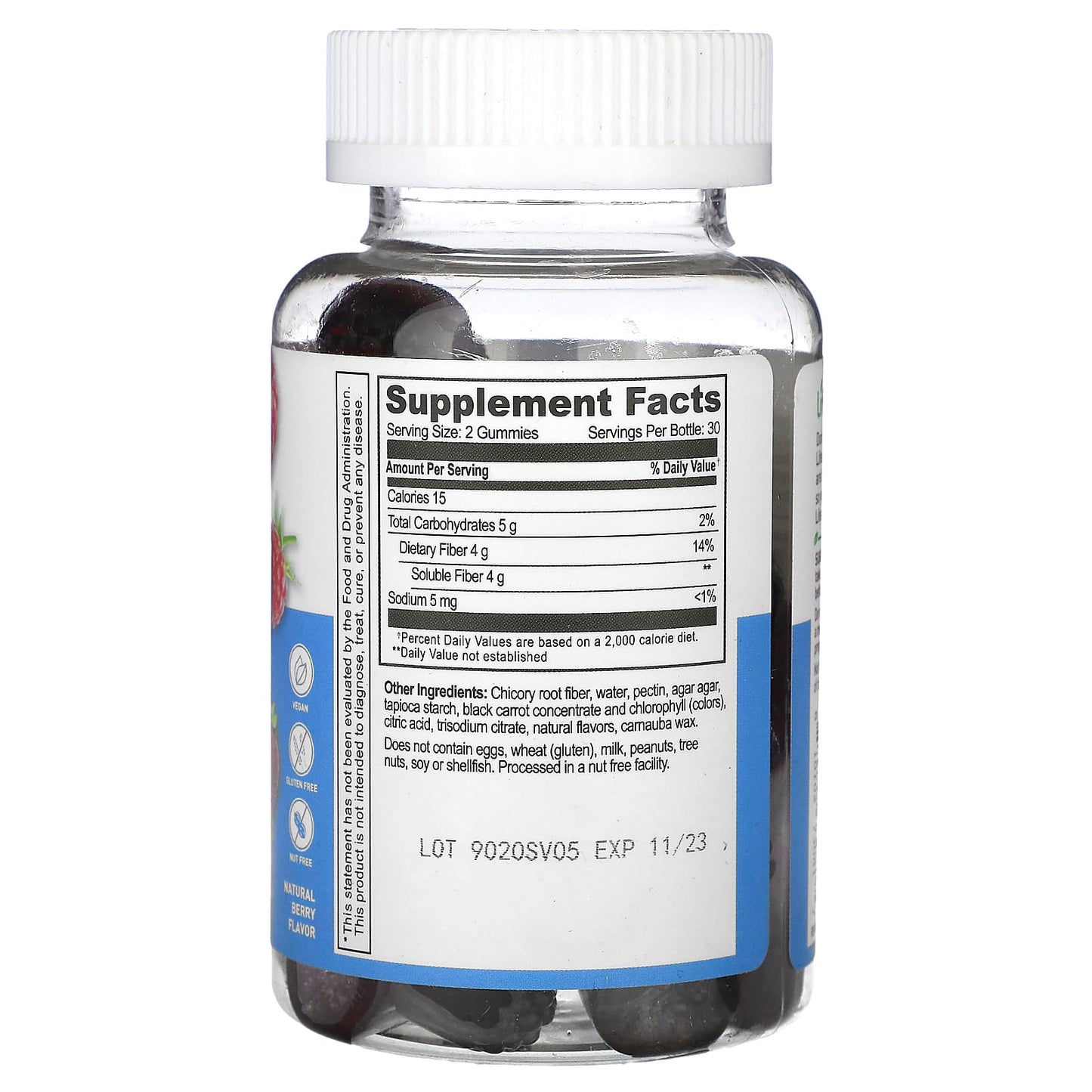 Lifeable, Prebiotic Fiber Gummies, Sugar Free, Natural Berry, 60 Gummies - Image 2