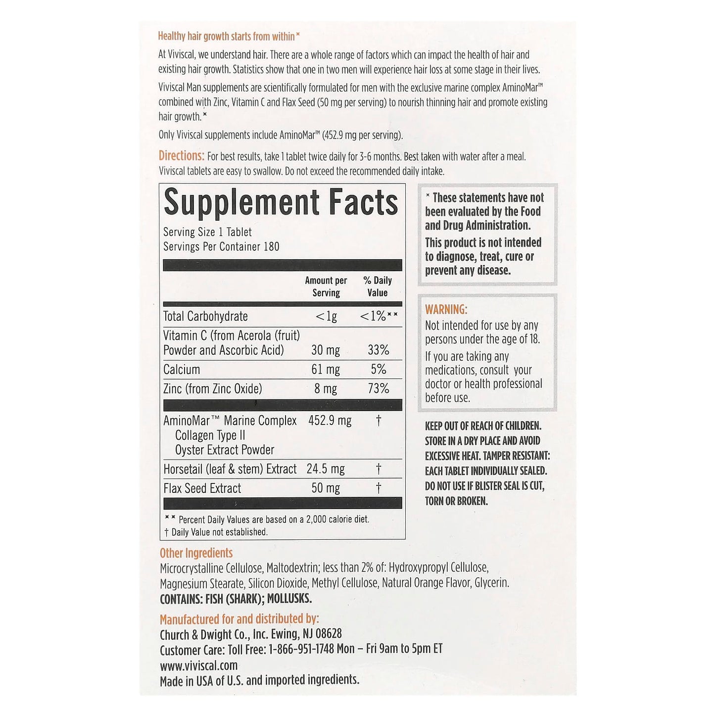 Viviscal, Man, Advanced Hair Health, 180 Tablets - Image 2