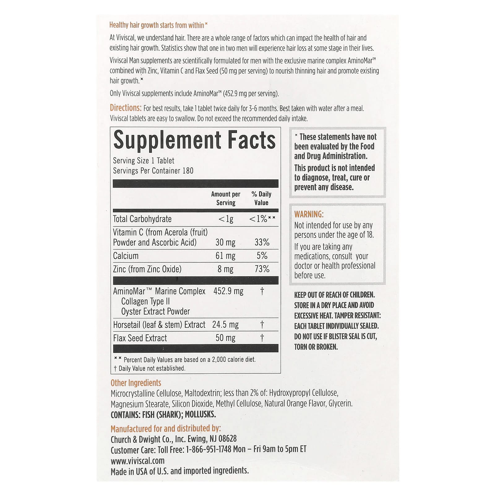 Viviscal, Man, Advanced Hair Health, 180 Tablets - Image 2