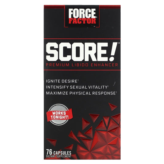 Unlock Peak Performance with Force Factor Score! Premium Libido Enhancer, 76 Capsules - Image 1