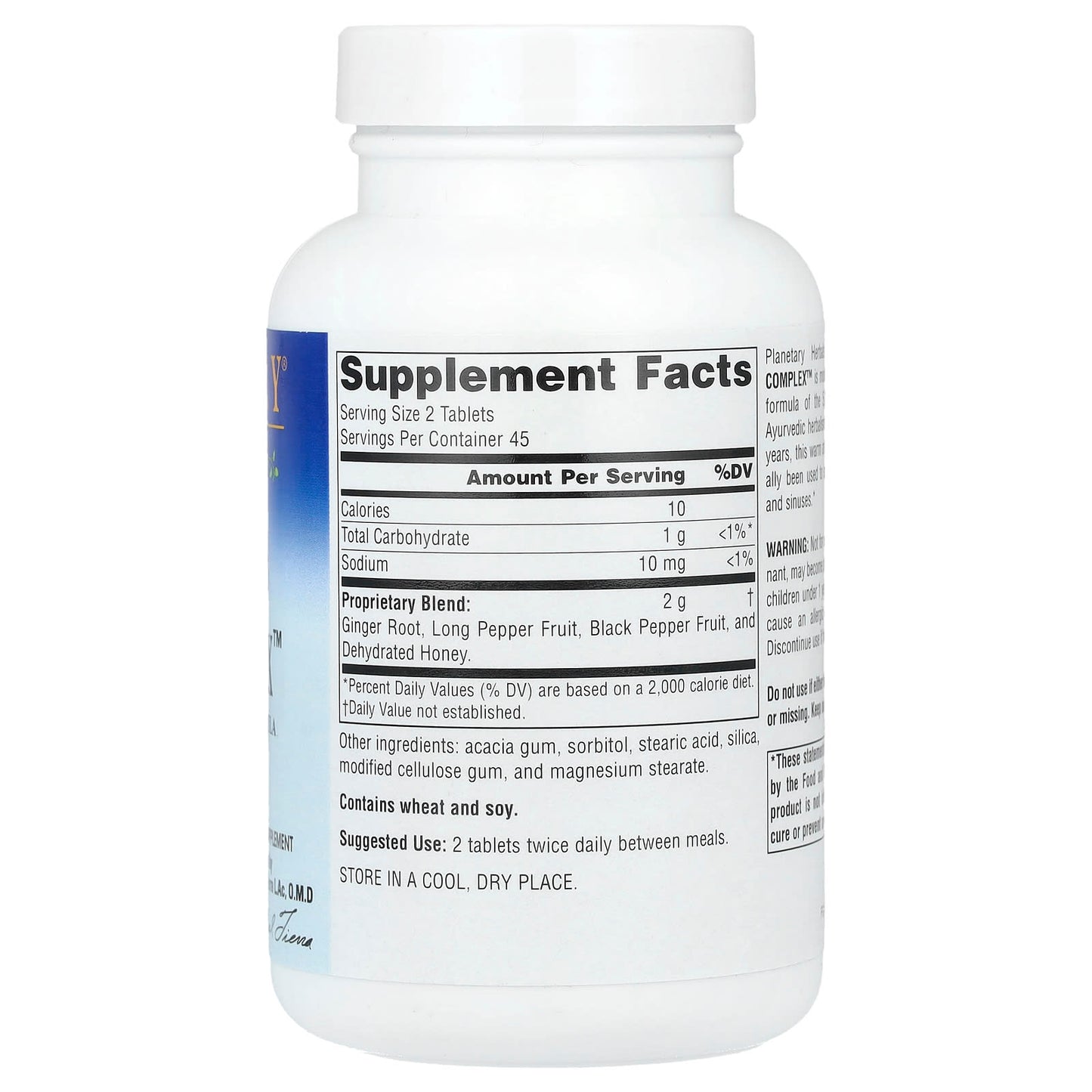 Planetary Herbals, Three Spices Sinus Complex™, 90 Tablets (500 mg per Tablet) - Image 2