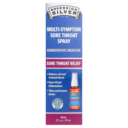 Sovereign Silver, Multi-Symptom Sore Throat Spray, 2 fl oz (59 ml) - Image 1