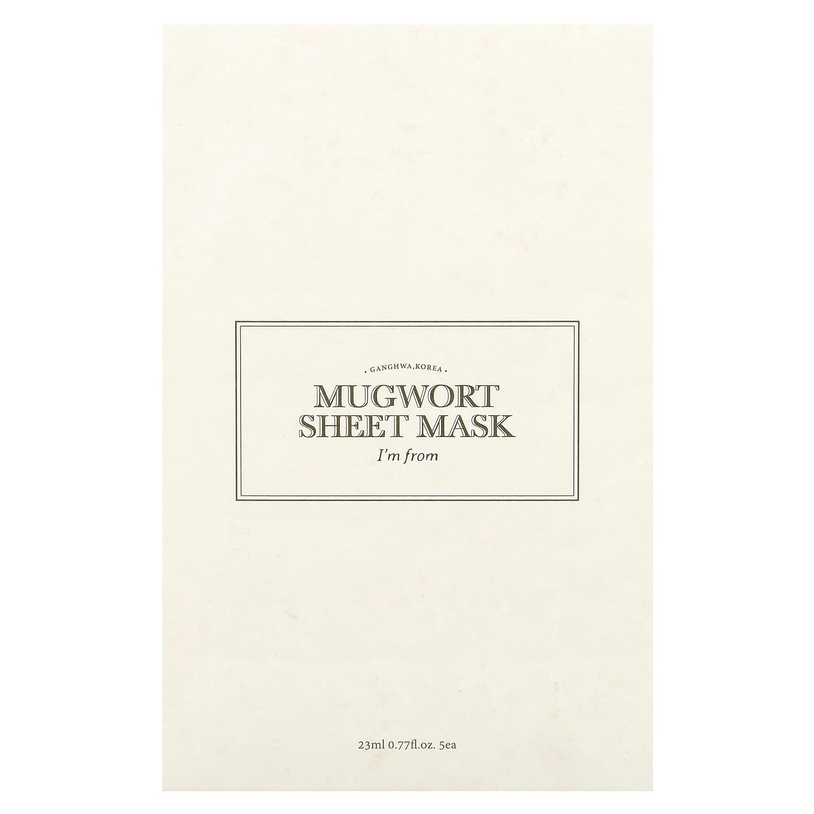 Mugwort Sheet Mask by I'm From, Soothing Skin Care, 5 Sheets, 0.77 fl oz Each - Image 2