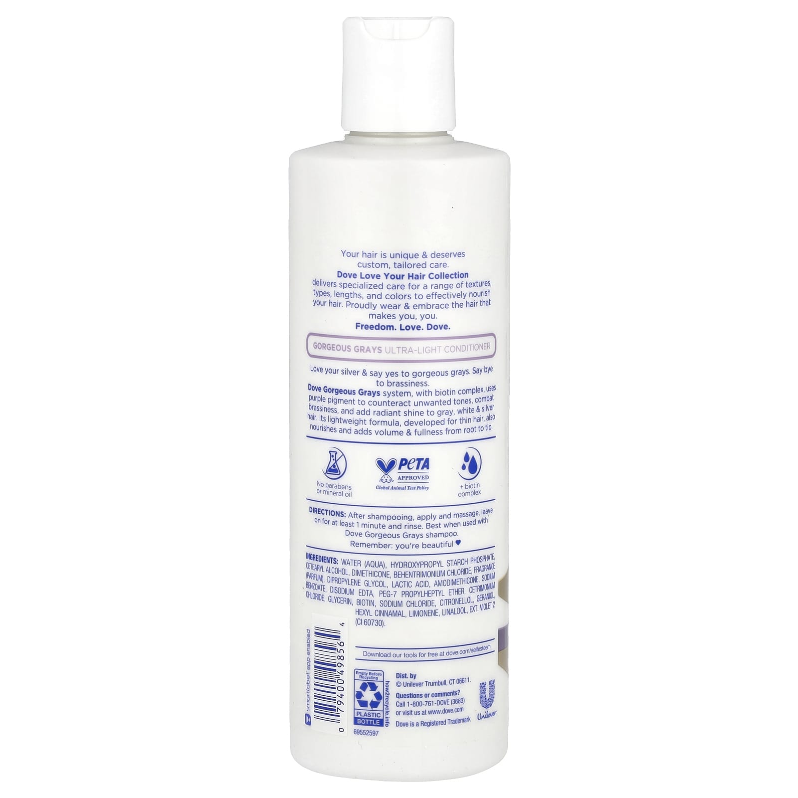 Dove Ultra-Light Conditioner for Gorgeous Grays Hair, 13.5 fl oz (400 ml) - Image 2