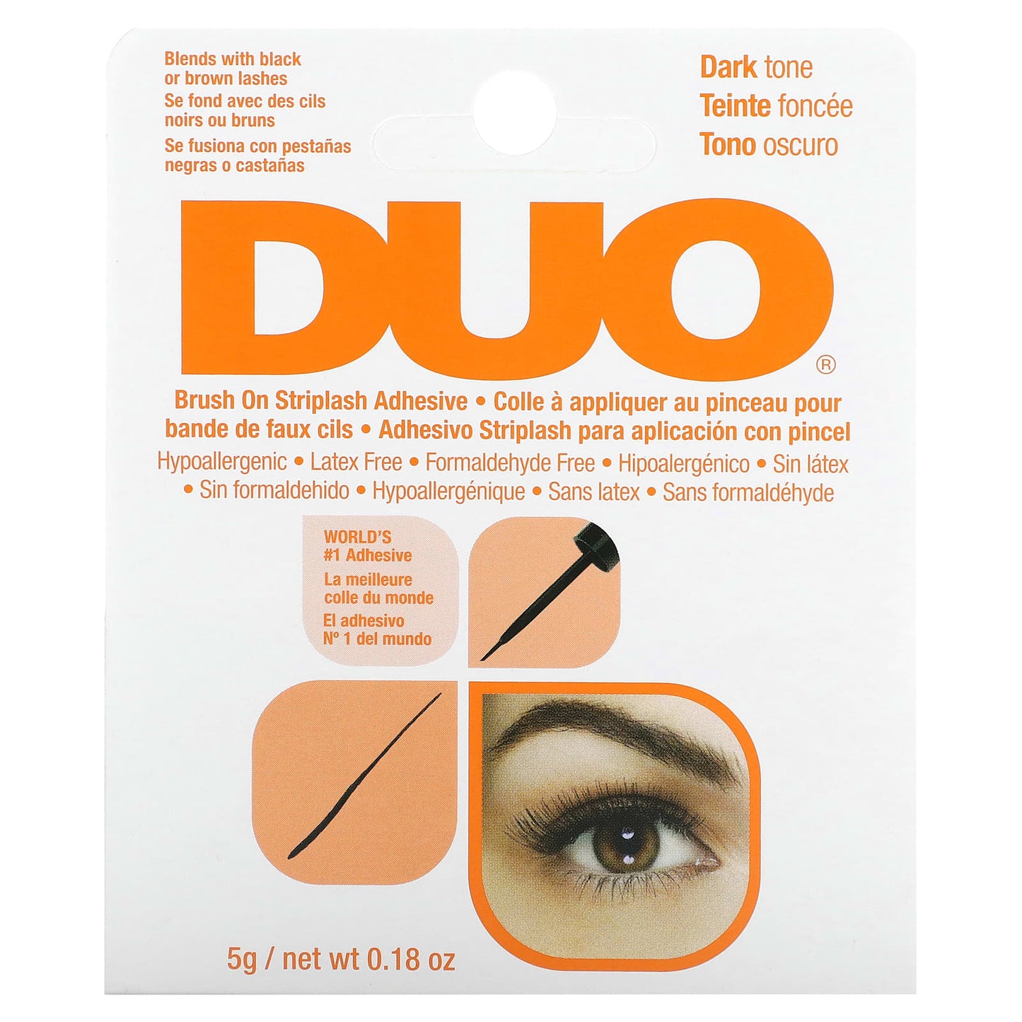 DUO Brush-On Striplash Adhesive - Dark Tone, 0.18 oz - Image 2