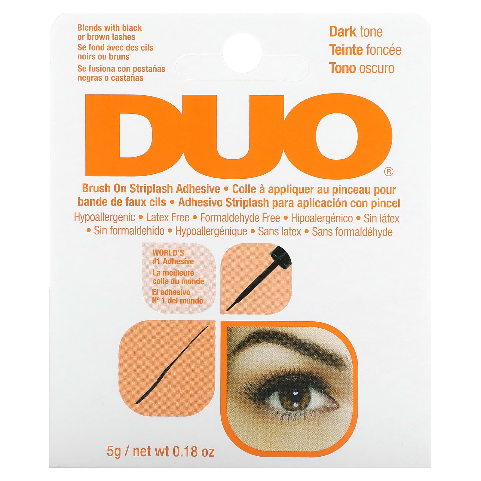 DUO Brush-On Striplash Adhesive - Dark Tone, 0.18 oz - Image 2
