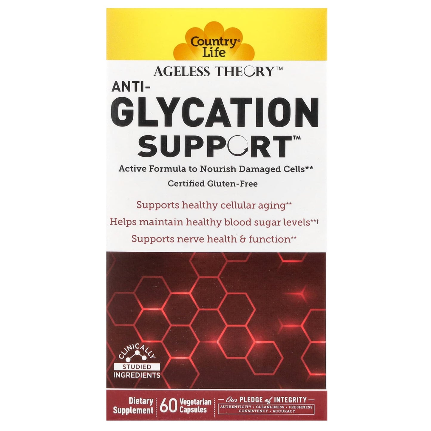 Country Life Ageless Theory Anti-Glycation Support, 60 Vegetarian Capsules - Image 1