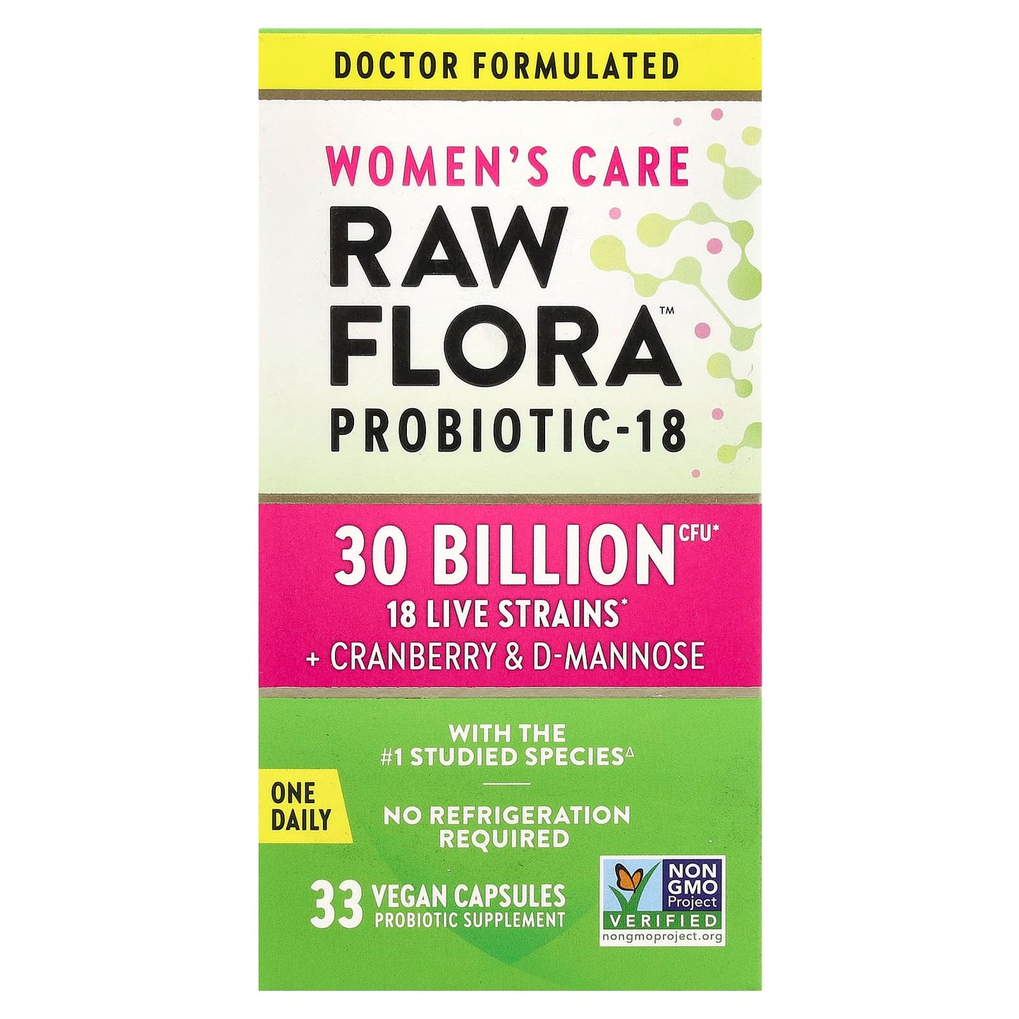 Nature's Truth, Women's Care, Raw Flora™ Probiotic-18, 33 Vegan Capsules - Image 1