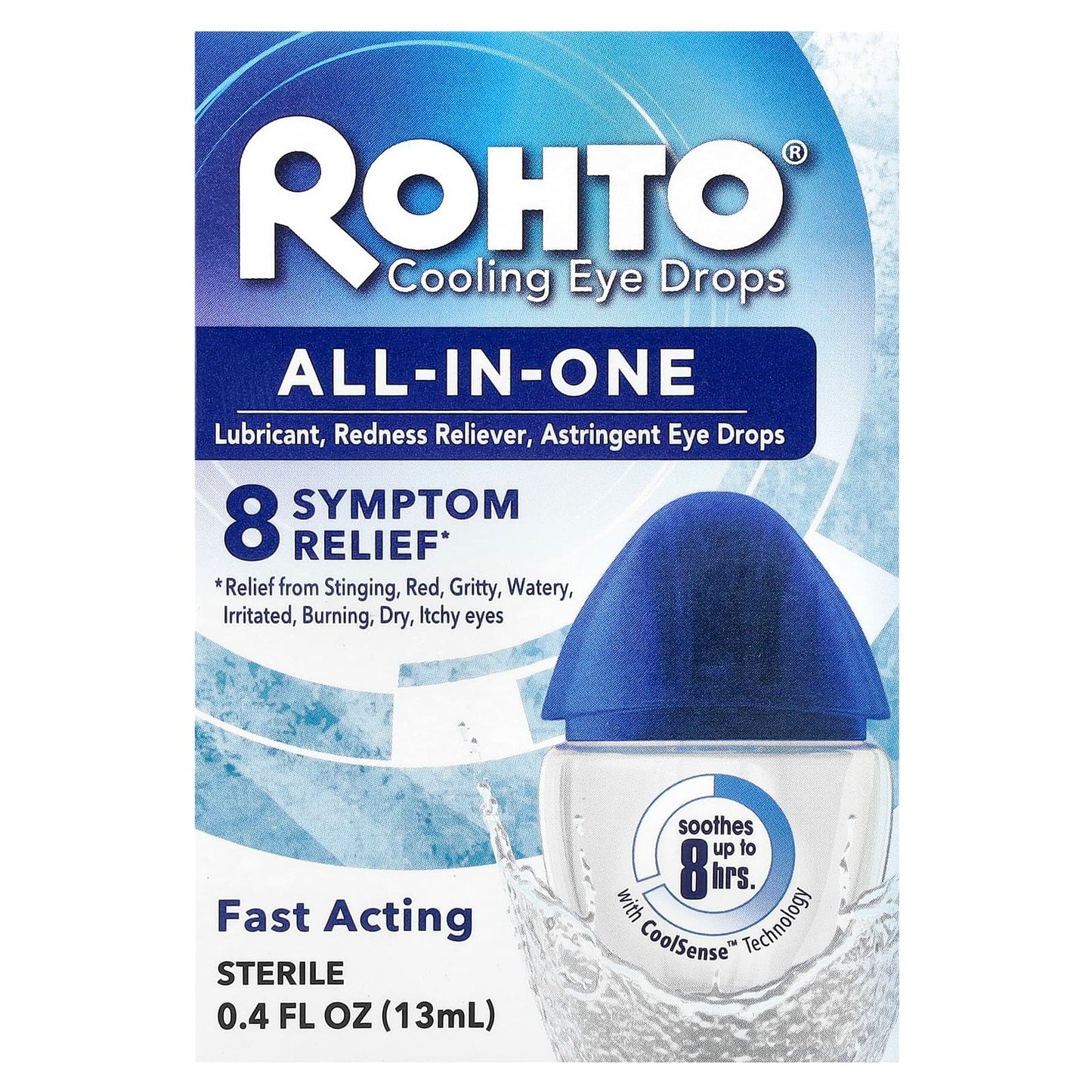 Rohto, Cooling Eye Drops, All-In-One, 0.4 fl oz (13 ml) - Image 2