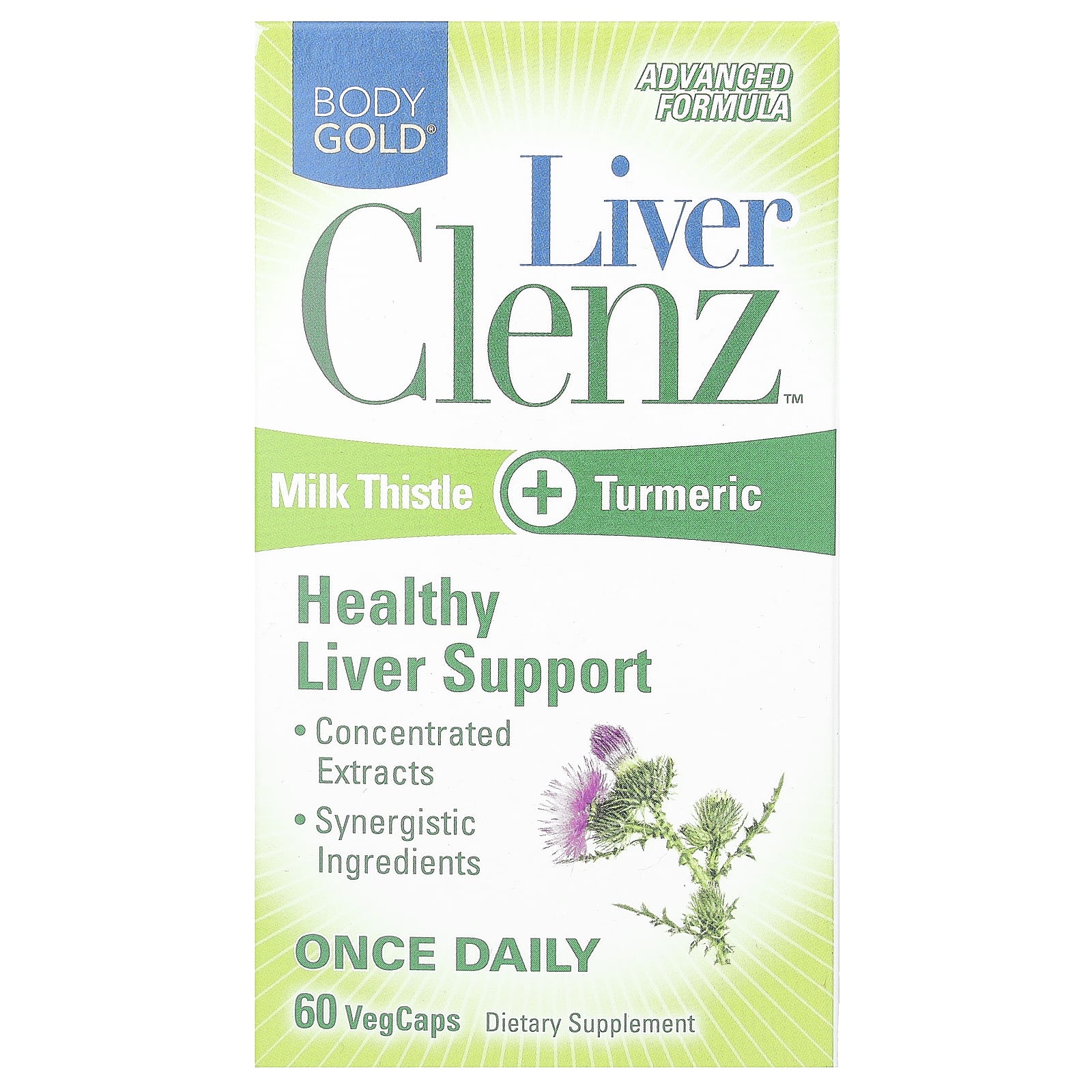 Turmeric & Milk Thistle Liver Support - 60 VegCaps by BodyGold - Image 1
