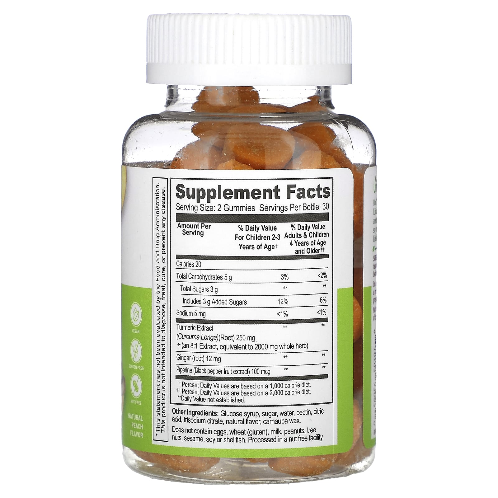 Lifeable, Kids Turmeric Curcumin Gummies, Natural Peach, 2,000 mg, 60 Gummies (1,000 mg per Gummy)