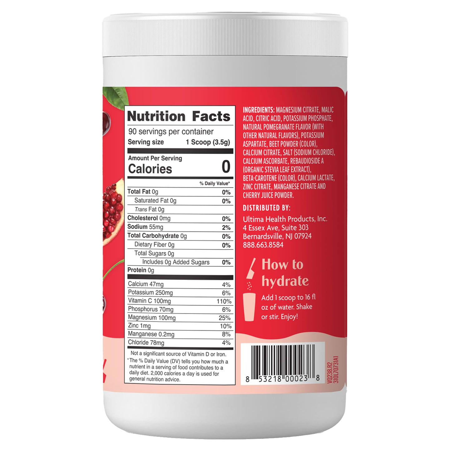 Ultima Replenisher, Electrolyte Mix, Cherry Pomegranate, 11 oz (306 g) - Image 2