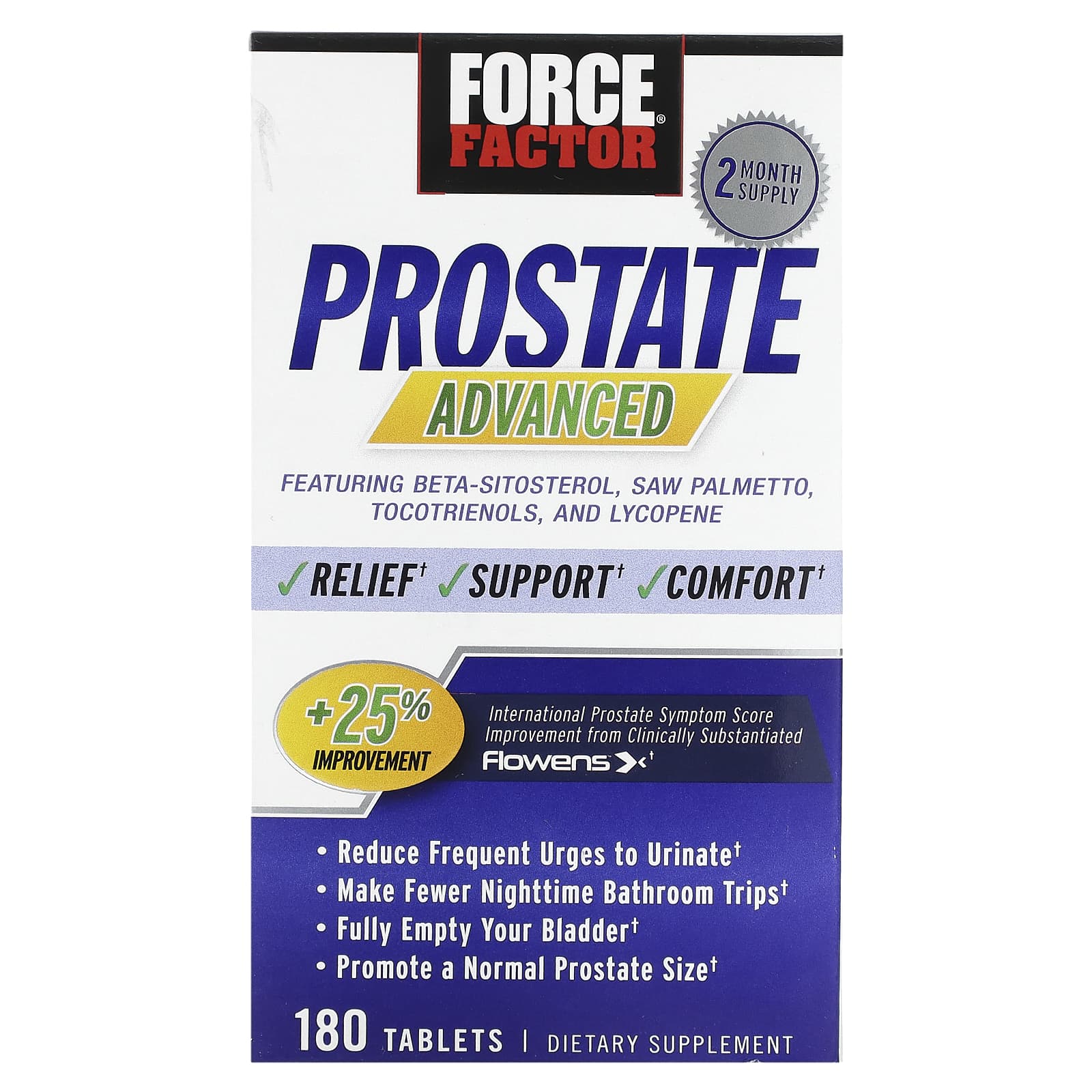 Force Factor Prostate Advanced, 180 Tablets, Prostate Health Supplement - Image 1