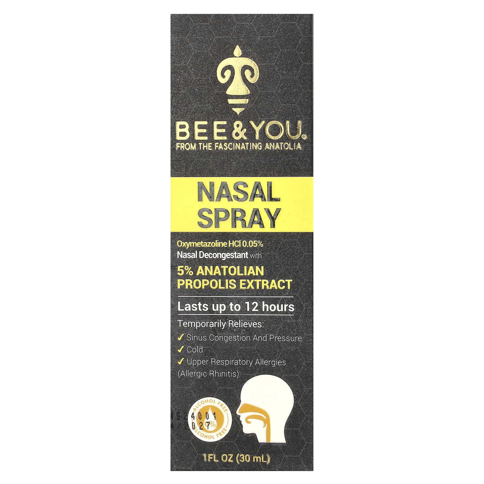 Bee & You Nasal Decongestant Spray - Sinus Relief & Allergy Support - Image 1