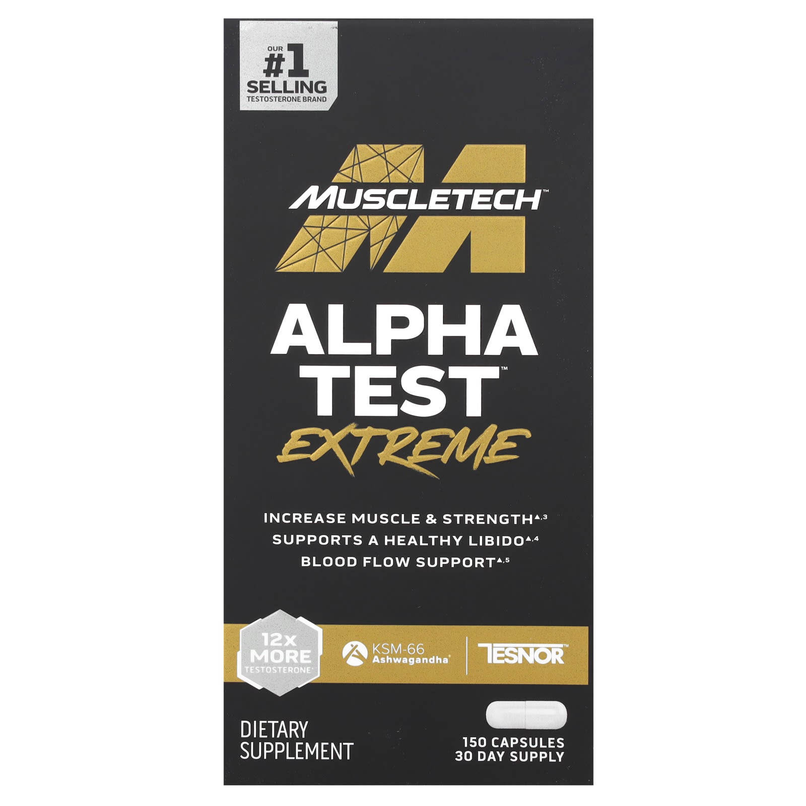 MuscleTech, AlphaTest™ Extreme, 150 Capsules - Image 1
